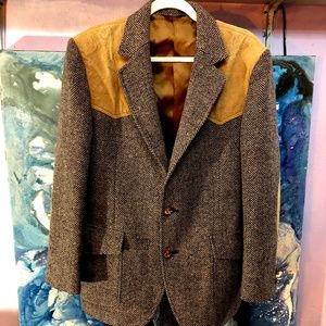 Vintage Pendleton Wool Blazer With Suede Details, Size 40